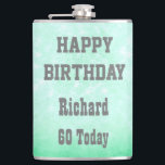 Flasques Personnalisé Happy 60th Birthday design<br><div class="desc">Personnalisé Happy 60th Birthday design Flask Gift.</div>