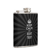 Flasques Personnalisé KEEP CALM Votre texte Black Sunburst (Droite)