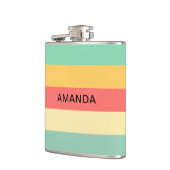 Flasques Personnalisé Retro Rose Jaune Bleu Bleu Bleu (Gauche)