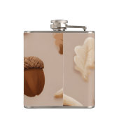 Flasques Personnalisé Rustic Acorn & Oak Leaf Motif (Dos)