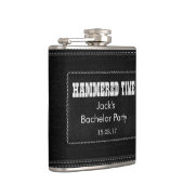 Flasques Personnaliser avec votre texte - cuir noir (Droite)