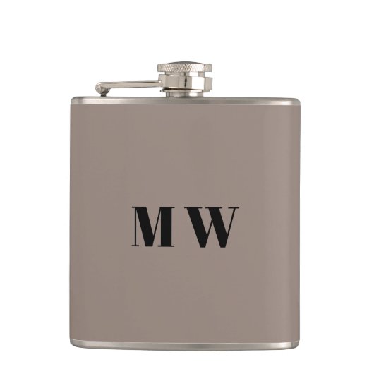 Flasques Personnaliser Deux initiales Mariage Faveurs beige (Devant)