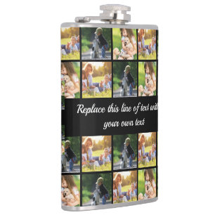 Flasques Personnaliser le collage photo et le texte