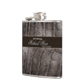 Flasques Personnaliser le cuir Brown Groomsman recouvert (Gauche)