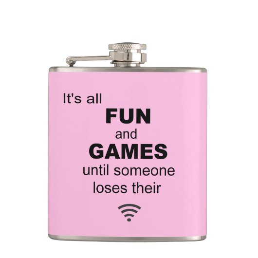 Flasques Perte WiFi Internet Hip Flask - Rose clair (Devant)