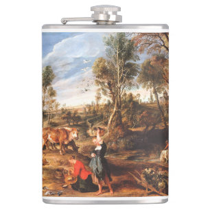 Flasques Peter Paul Rubens Milkmaips avec du bétail sur une