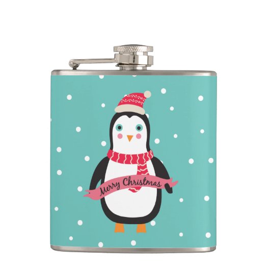 Flasques Petit pingouin mignon "Joyeux Noël " de Noël (Devant)