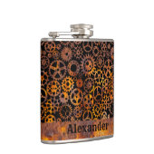 Flasques Petit Steampunk Coloré Rousty Gears Nom personnali (Droite)