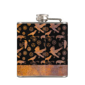 Flasques Petit Steampunk Rousty Gears and Crows Nom personn (Dos)