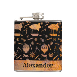 Flasques Petit Steampunk Rusty Airship Thème Personnalisé N