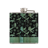 Flasques Petit Steampunk Verdigris engrenages et corbeaux s (Dos)