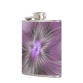 Flasques Petite Beauté Moderne Fleur d'Art Fractal Gris Mau (Gauche)