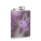 Flasques Petite Beauté Moderne Fleur d'Art Fractal Gris Mau (Droite)