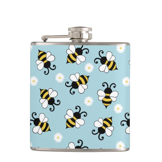 Flasques Petites abeilles mignonnes et fleurs marguerites m (Devant)