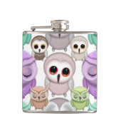 Flasques Petites Chouettes mignonnes aux couleurs pastel (Devant)