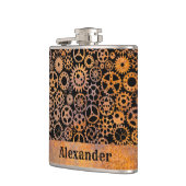Flasques Petits engrenages Rusty Steampunk Nom personnalisé (Gauche)