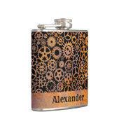Flasques Petits engrenages Rusty Steampunk Nom personnalisé (Droite)