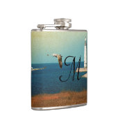 Flasques Phare Beach Scène Monogramme Whiskey Flask (Droite)