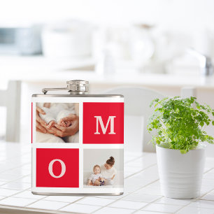 Flasques Photo Collage Moderne & Best Mom Ever Cadeau