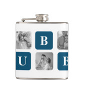 Flasques Photo Collage Moderne Bleu Meilleur Hubby Ever Cad (Devant)