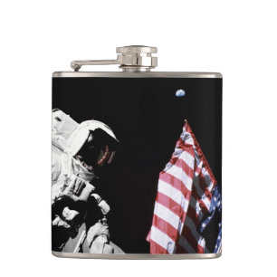 Flasques Photo du drapeau américain de l'astronaute Apollo