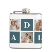 Flasques Photo et cadeaux de papa vert et de collage modern (Devant)