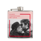 Flasques Photo moderne | Cadeau de Valentines Rouge et Rose (Devant)