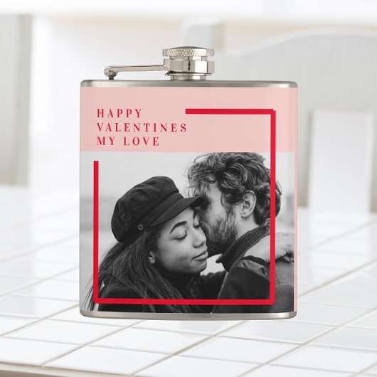 Flasques Photo moderne | Cadeau de Valentines Rouge et Rose