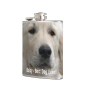 Flasques Photo personnalisée et nom de chien de golden (Gauche)