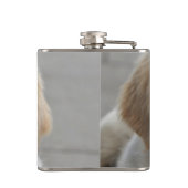 Flasques Photo personnalisée et nom de chien de golden (Dos)