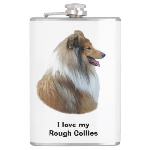 Flasques Photo rugueuse de portrait de chien de colley