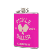 Flasques Pickle Baller Pickleball Collegiate Typographie (Gauche)