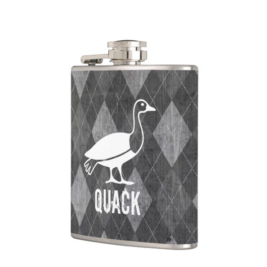Flasques Pictogramme de canard sur le Jacquard noir Grunge (Gauche)