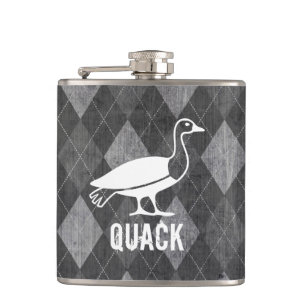 Flasques Pictogramme de canard sur le Jacquard noir Grunge