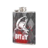 Flasques Pictogramme de requin sur le Jacquard noir Grungy (Gauche)