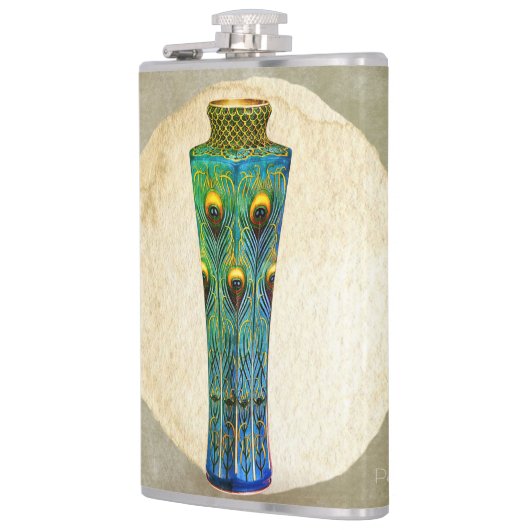 Flasques Pièce Masterpiece Peacock Feathers Vase De 1900 (Gauche)