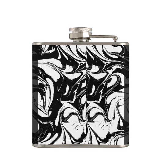 Flasques Pierre Noir Et Marbre blanc Décorée (Dos)