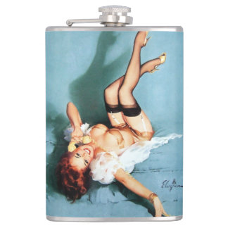 Flasques Pin classique de cru des années 1950 Fille-Sur le