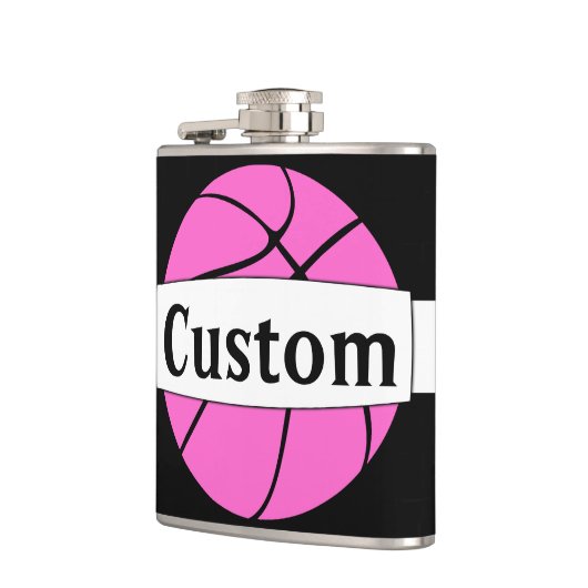 Flasques Pink Basket Custom Team or Player Name Sports (Gauche)