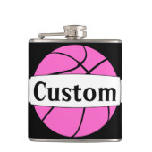 Flasques Pink Basket Custom Team or Player Name Sports (Devant)