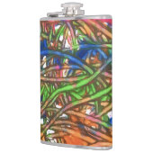 Flasques Pink, Blue, Green, Orange, Marble Artwork (Gauche)