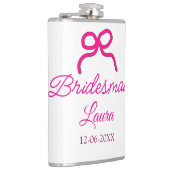 Flasques PINK BOW minimalajouter nom bridesmaid année cadea (Droite)