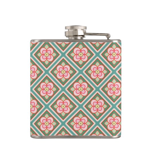 Flasques Pink Floral Trellis Vintage Flower (Dos)