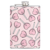 Flasques Pink Lollipops, Heart Lollipops, Lollipop Pattern (Devant)
