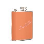 Flasques Pink Orange Élégant Script Nom Mariage (Droite)