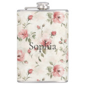 Flasques Pink Roses Floral  (Devant)