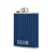 Flasques Pinstripes bleu marine personnalisées (Gauche)