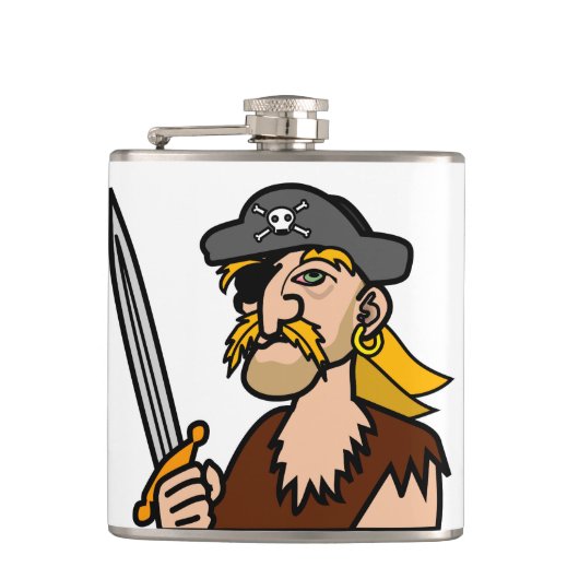 Flasques Pirate de dessin coloré avec épée (Devant)