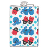 Flasques Pirate Octopus, Motif de pieuvre, Animaux de mer (Dos)