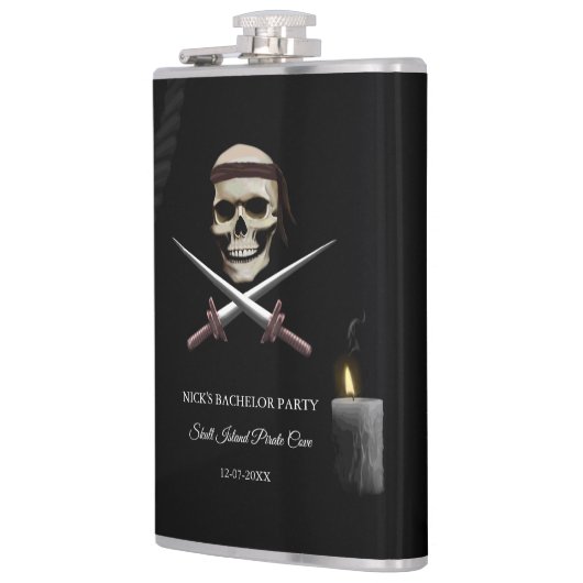 Flasques Pirate Skull and Sword - Bachelor / fête d'anniver (Gauche)
